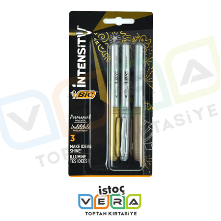 Bic intensity Davetiye Kalemi Gold - Gümüş- Bakır Renk 3 lü set