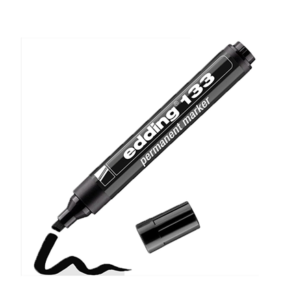 Edding 133 Siyah Kesik Uçlu Marker Koli kalemi