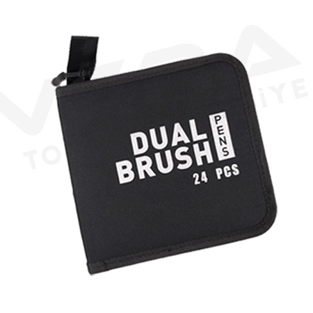 DUAL Brush Çantalı 24 Renk Çift Taraflı Fineliner Kalem Seti