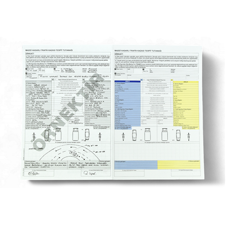 Otokopili Kaza Tespit Tutanağı 100 lü Paket