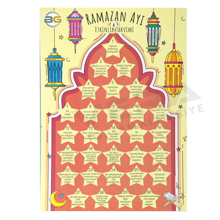 Ramazan Ay'ı Etkinlik Takvimi ( karton ) 10 lu