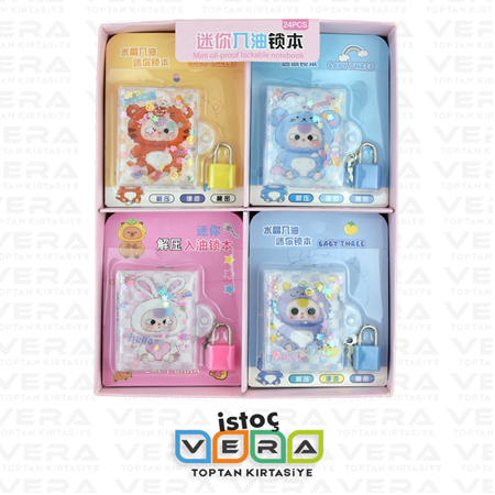 Labubu Sulu Kapak Kilitli Not Defteri