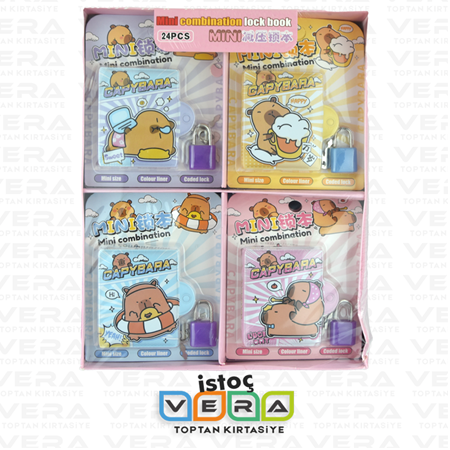 CapyBara Pofuduk Kapak Kilitli Not Defteri