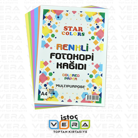 5 Renk 100'Lü A4 Fotokopi Kağıdı