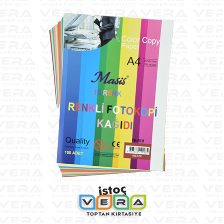 10 Renk 100'Lü A4 Fotokopi Kağıdı