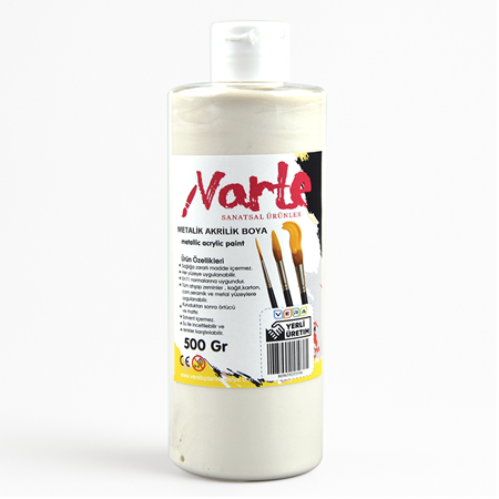 vArte 500 Ml Metalik Beyaz Akrilik Boya