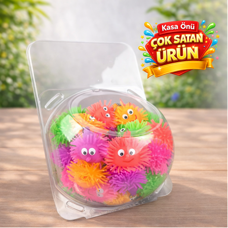 Işıklı Kirpi Anahtarlık 72'li Stant