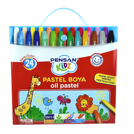 Pensan 24 Renk Plastik Çantalı Pastel Boya