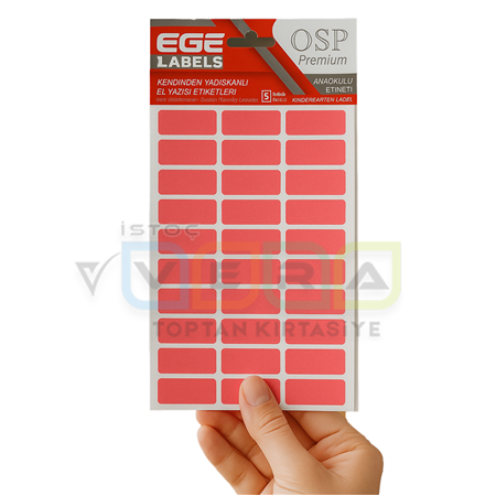 OSP 107 12X30MM PEMBE ETİKET  5'li Tabaka