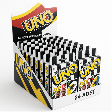 Extra Kalın Siyah Beyaz Taraftar Uno 24'lü Stant