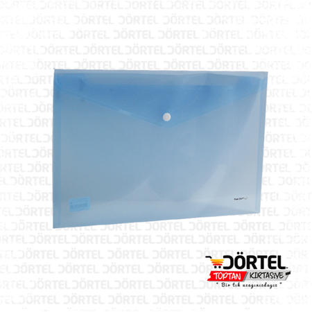Four Office Şeffaf Mavi A4 Çıt Çıt Dosya 12 li paket