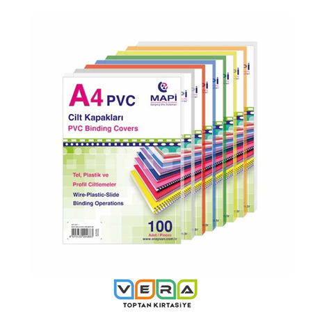 Mapi A4 PVC Mavi 160 Mic  Cilt Kapağı 100 lü