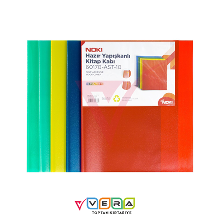 Noki Hazır Yapışkanlı A4 Kitap Kabı 10 lu Karışık Renk