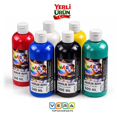 vArte 500 Gr 6 Ana Renk Akrilik Boya Set