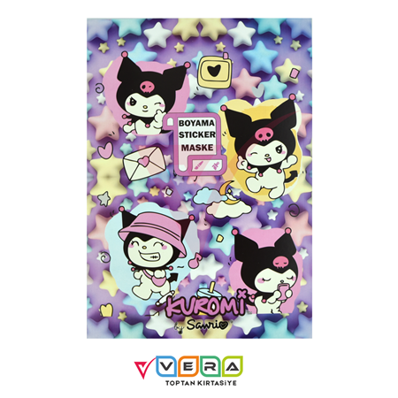 Kuromi Stickerlı , Maske Çıkartmalı Boyama Kitabı