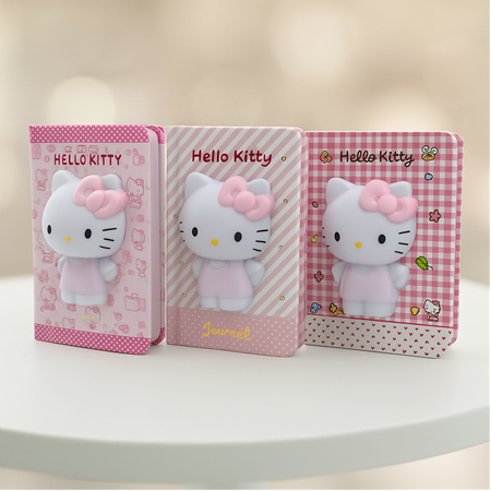 VJ Hello Kitty A6 Dev Sukuşili 192 Sayfa Renkli Yapraklı Günlük