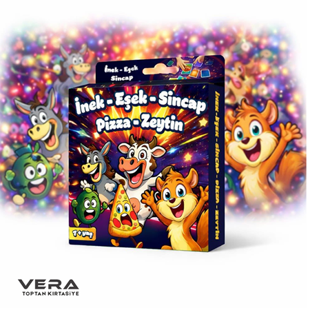 İnek Eşek Sincap Pizza Zeytin Eğlenceli Grup Kart Oyunu 24'lü Paket