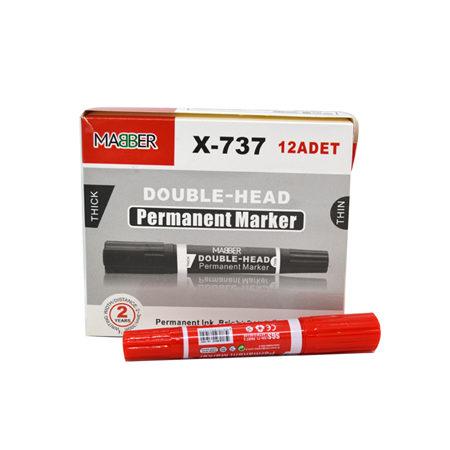 Maber Çift Taraflı Kırmızı Koli kalemi Marker