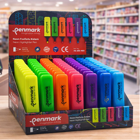Penmark Neon Renkler 60'lı Stant Fosforlu Kalem