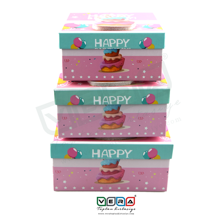 Doğum Günü Temalı 3'lü Hediye Kutusu
