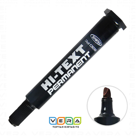 Hi-Text Permanent Marker Koli Kalemi Kesik Uç Siyah 12 li Paket