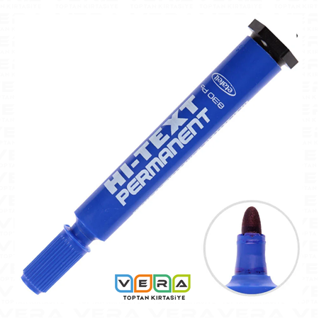 Hi-Text Permanent Marker Koli Kalemi Yuvarlak Uç Mavi 12 li Paket