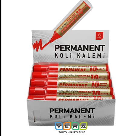 Metapin 10 mm Kırmızı Koli - Çuval Kalemi Marker Kalem 10 lu Paket