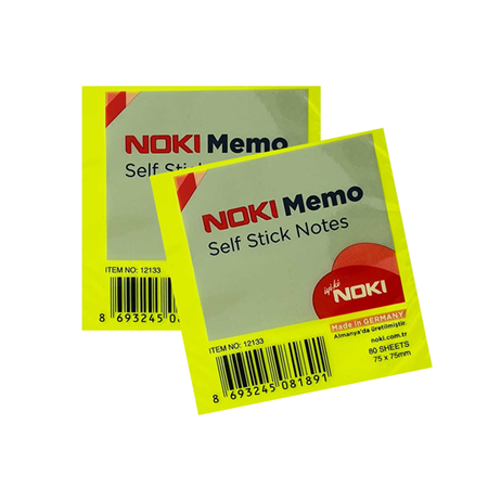 Noki 80 yaprak 75x75 Sarı Yapışkanlı Not Kağıtları