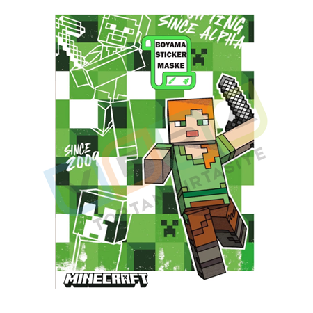 MineCraft Stickerlı , Maske Çıkartmalı Boyama Kitabı