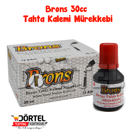 BRONS 30 CC KIRMIZI - TAHTA KALEMİ MÜREKKEBİ 12 Lİ KUTU