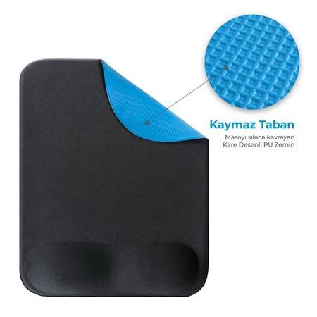 Dikdörtgen Kaydırmaz Taban Bilek Destekli Pro Mouse Pad