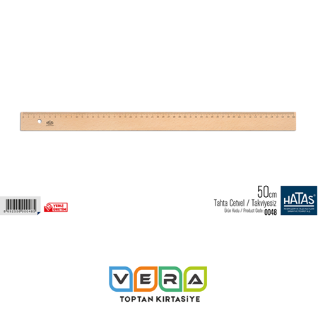 Hatas 50 CM Tahta  Cetvel 25 li Paket