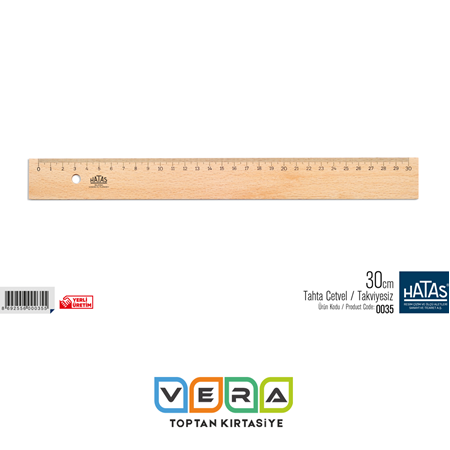 Hatas 30 CM Tahta  Cetvel 25 li Paket