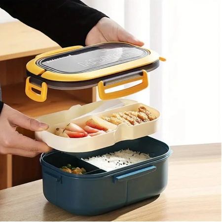 Lunch 5 Bölümlü Geniş Hazneli Çatal Kaşıklı Beslenme Kabı