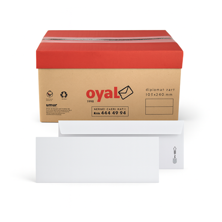 DİPLOMAT ZARF SİLİKONLU Penceresiz 90GR 10.5X24CM 500 lü