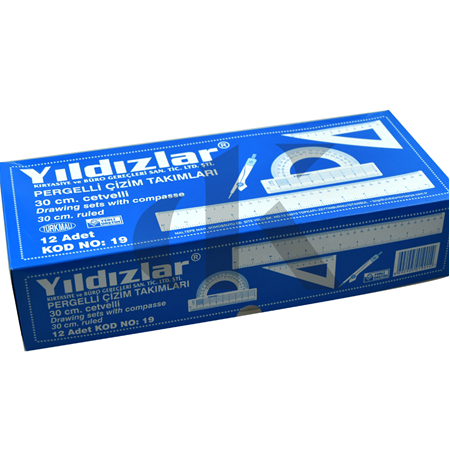 Yıldızlar Pergelli Çizim Seti 30cm 12 li paket