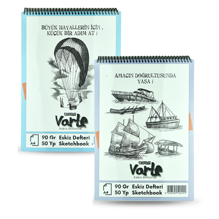 Varte A4 90 GR 50 YP Spiralli Eskiz Defteri