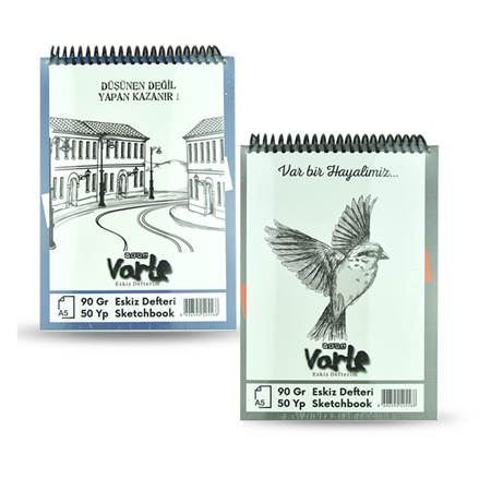Varte A5 90 GR 50 YP Spiralli Eskiz Defteri