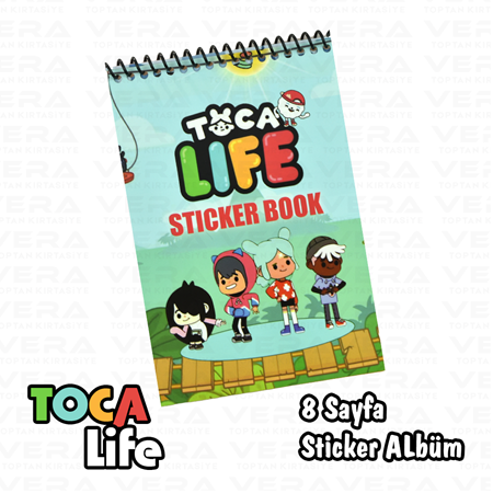 Toca Life A6 Ebatında Spiralli 8 Sayfa Sticker Albüm