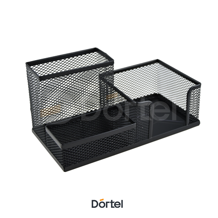 Masaüstü Organizer Siyah Fileli 3lü Set
