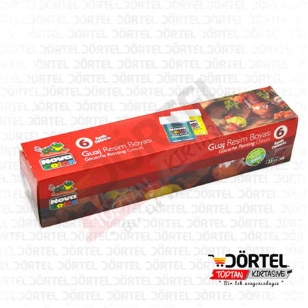 Nova Color 6 renk şişe Guaj Boya 25ml