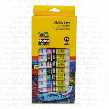 Nova Color 12 renk 12ML Tüp Akrilik Boya