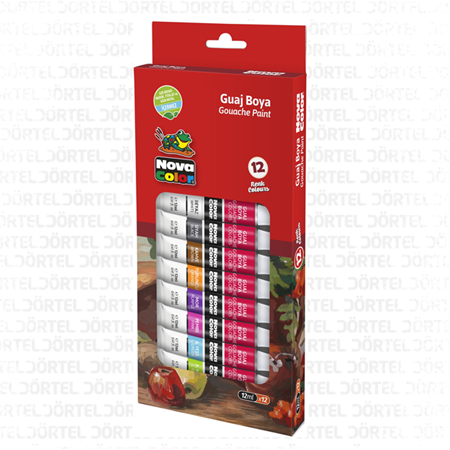 Nova Color 12 renk 12ML Tüp Guaj Boya