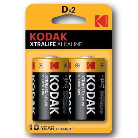 KODAK XTRALİFE 2 ADET ALKALİN BÜYÜK PİL - 10 yıl GARANTİLİ !