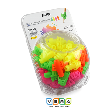 Silka Kalem Tutma Aparatı - Neon Renk 72 li paket