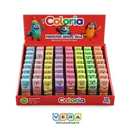 Coloria Monster silgi 72'li display kutu Stant