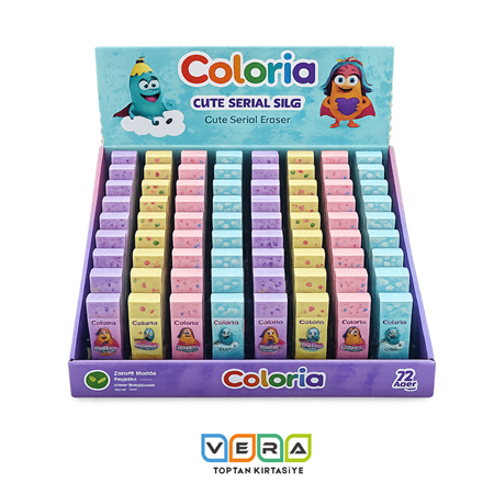 Coloria Cute silgi 72'li display kutu Stant
