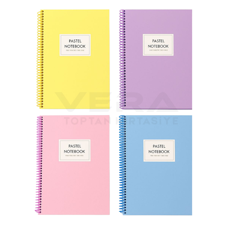 Krop 17x24 100 Yp Spiralli Pastel Sert Kapak Kareli Defter