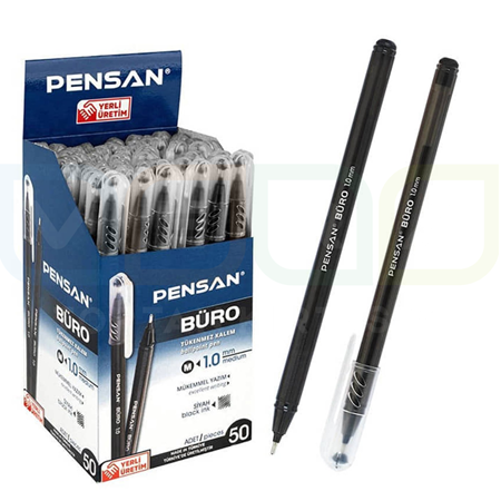 Pensan Büro Tükenmez Kalem 1 mm Siyah 50'li kutu