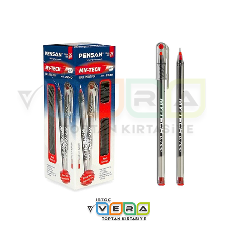 Pensan My Tech Tükenmez kalem Kırmızı 25 li paket